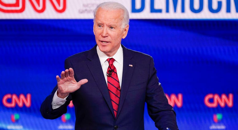 Former Vice President Joe Biden, participates in a Democratic presidential primary debate at CNN Studios. Former Vice President Joe Biden, participates in a Democratic presidential primary debate at CNN Studios.