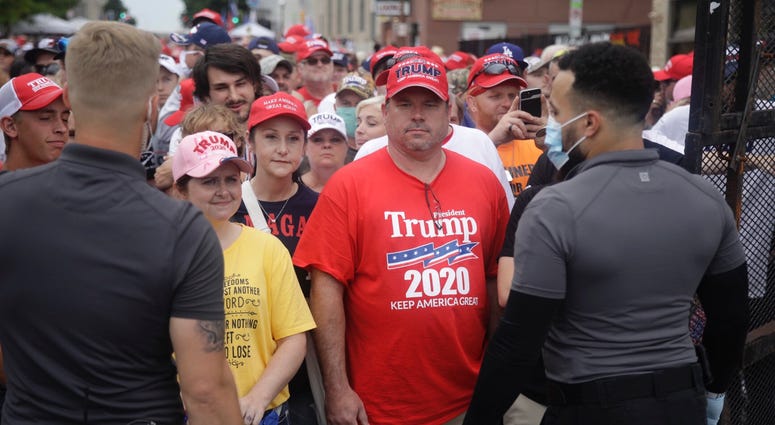 Safety barricade gates are opened for supporters to enter for President Donald Trump's campaign rally Saturday, June 20, 2020 in Tulsa, Okla. Safety barricade gates are opened for supporters to enter for President Donald Trump's campaign rally Saturday, June 20, 2020 in Tulsa, Okla.