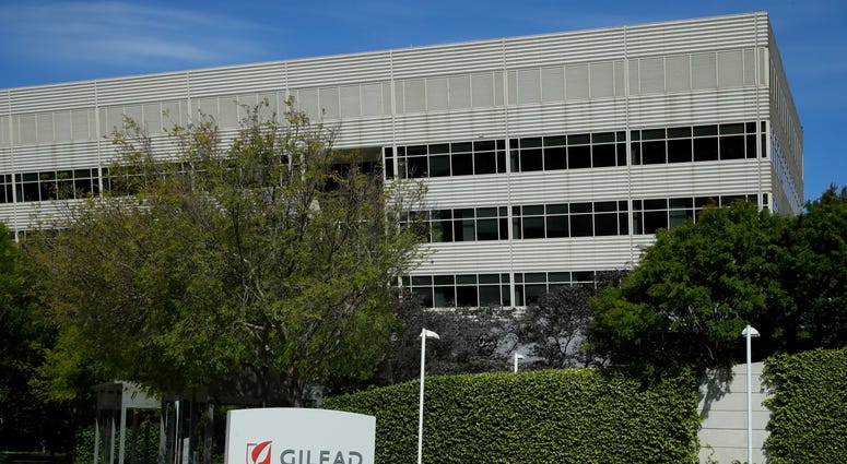 This is an April 30, 2020, file photo showing Gilead Sciences headquarters in Foster City, Calif. This is an April 30, 2020, file photo showing Gilead Sciences headquarters in Foster City, Calif.