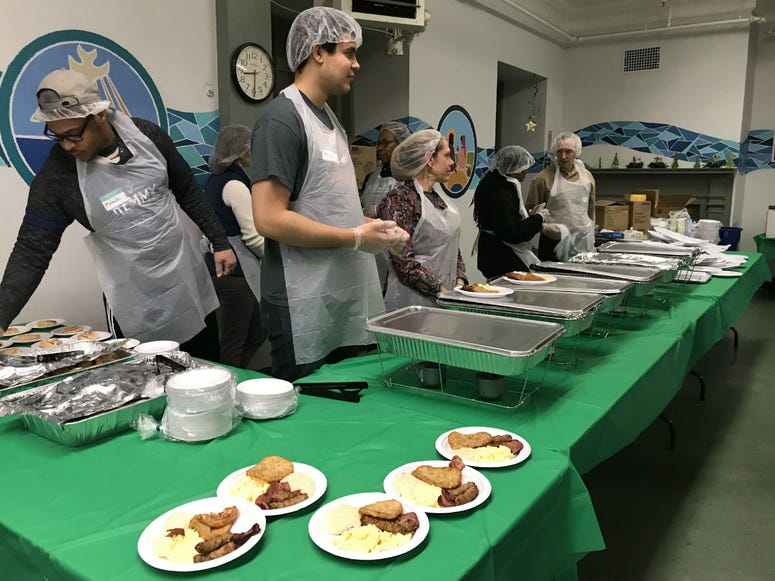 Arch Street United Methodist Church has been serving the Christmas breakfast to people who are homeless for around 20 years. Arch Street United Methodist Church has been serving the Christmas breakfast to people who are homeless for around 20 years.