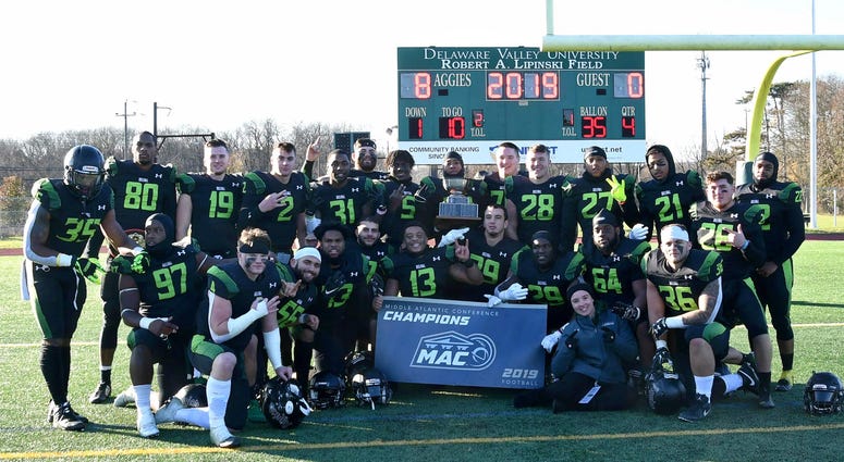 The Delaware Valley University football team won the MAC this season and the Aggies bring a 9-1 record into the playoffs. Delaware Valley University football team