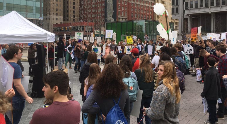 Philadelphia students participated in the youth climate strike at LOVE Park, where they protested on behalf of the Green New Deal because grown-ups — our world leaders — "have yet to acknowledge, prioritize or properly address our climate crisis." Philadelphia students participated in the youth climate strike at LOVE Park.