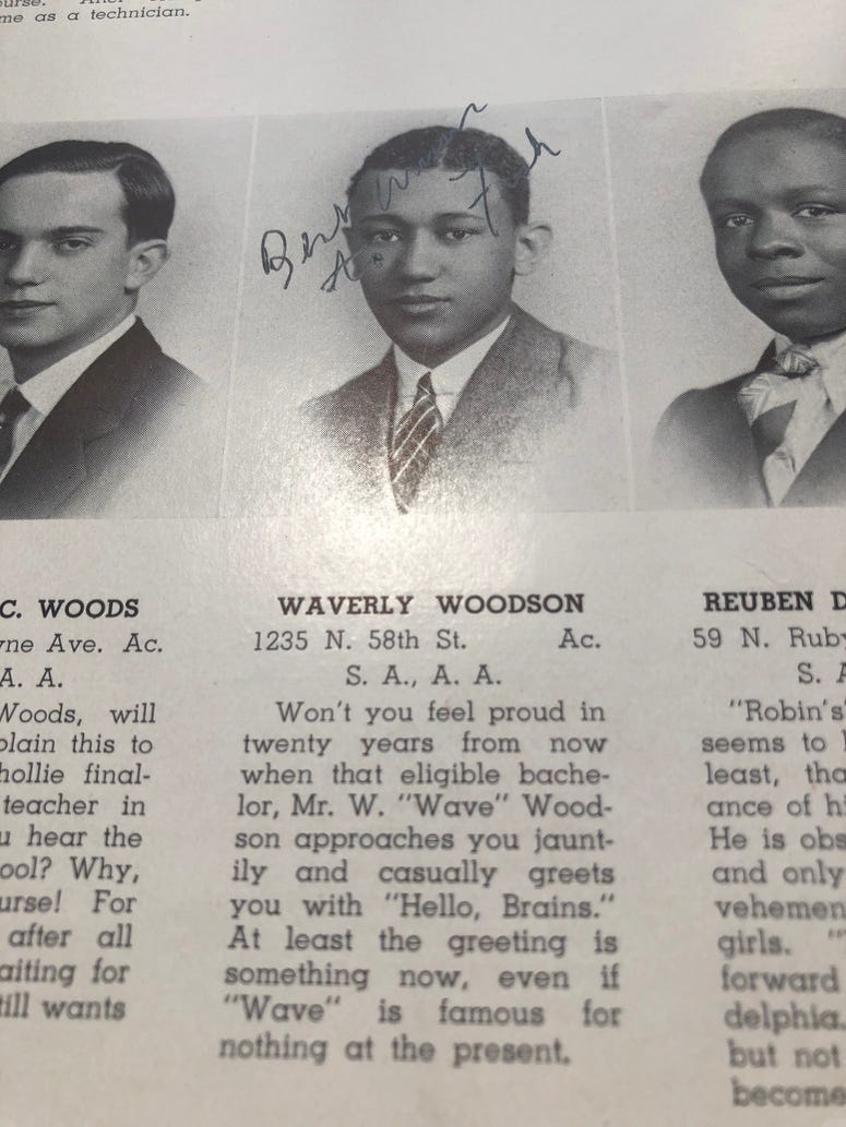 Waverly Woodson graduated from Overbrook High School in 1940 — the same year as William Thompson. Waverly Woodson