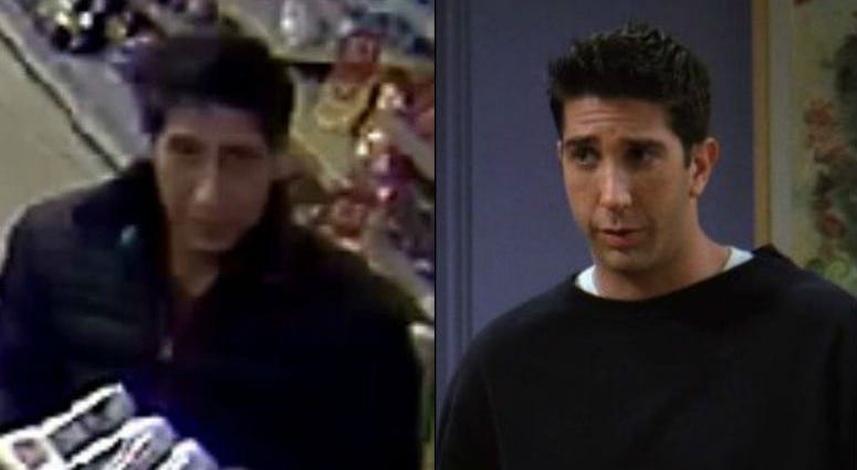 "Friends" fans are flooding British police with jokey comments after officers released a CCTV image of a robbery suspect with a striking resemblance to the US sitcom's character Ross Geller.