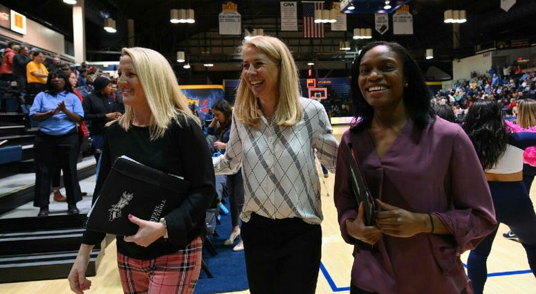 Drexel head coach Denise Dillon flanked by associate head coach Amy Mallon (left) and assistant Michelle Baker (right). Drexel head coach Denise Dillon flanked by associate head coach Amy Mallon (left) and assistant Michelle Baker (right).