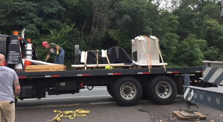 The statue of Icelandic explorer Thorfinn Karlsefni was knocked into the Schuylkill River. The statue of Icelandic explorer Thorfinn Karlsefni was knocked into the Schuylkill River.