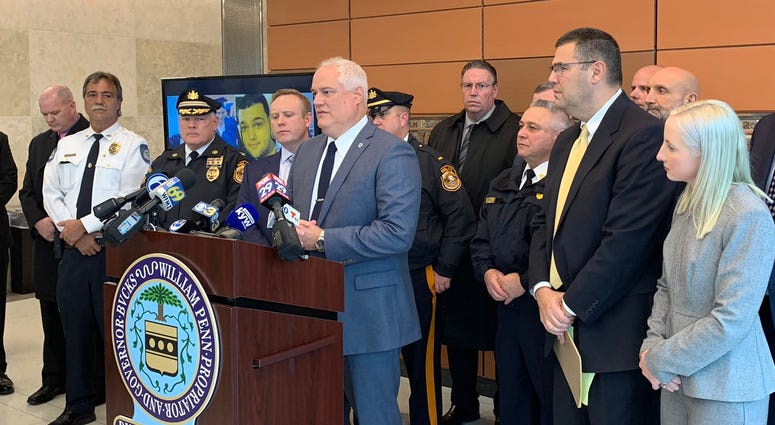 Bucks County District Attorney Matt Weintraub speaks after the Sean Kratz sentencing. Bucks County District Attorney Matt Weintraub speaks after the Sean Kratz sentencing.