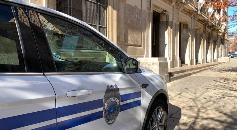 A Philadelphia School District police car. A Philadelphia School District police car.