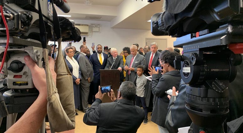 Councilmember Kenyatta Johnson speaks at a news conference on Jan. 29, 2020, proclaiming his innocence after a federal indictment was announced against him. Kenyatta Johnson