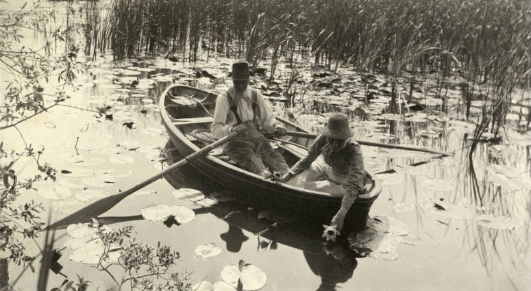 Peter Henry Emerson. Gathering Water Lilies, 1885, Platinum print. emerson photo