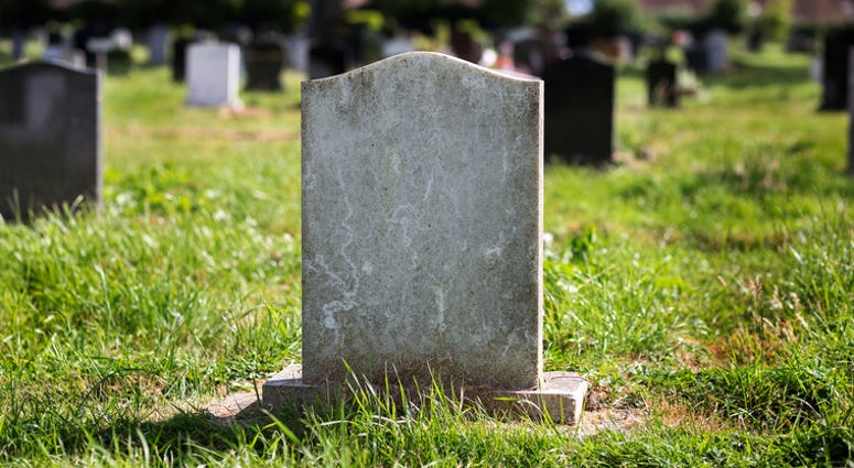 Blank gravestone with other graves in the background Cemetery / Tombstone / Grave