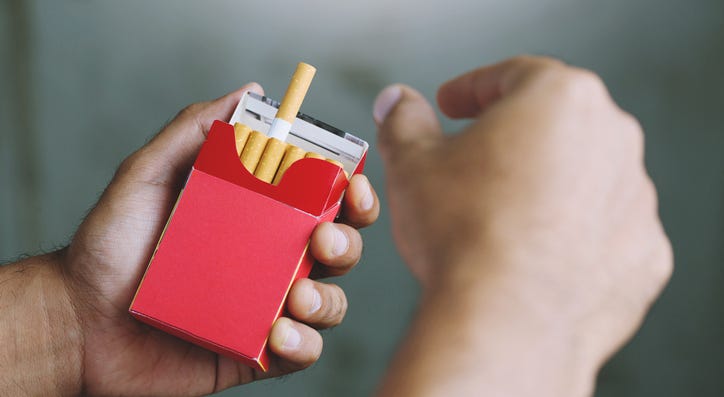 Cigarette pack.