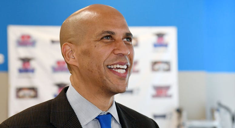 U.S. Sen. Cory Booker (D-NJ) visits Masterpiece Barber College as he campaigns for Nevada Democratic candidates on Oct. 24, 2018 in Las Vegas, Nevada. U.S. Sen. Cory Booker