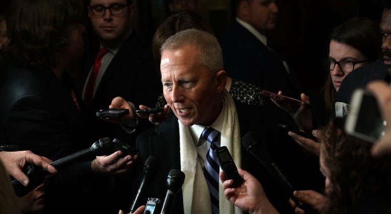 U.S. Rep.-elect Jeff Van Drew (D-NJ) speaks to members of the media outside a closed House Democrats organizational meeting at Longworth House Office Building November 28, 2018 in Washington, DC. U.S. Rep.-elect Jeff Van Drew (D-NJ) speaks to members of the media outside a closed House Democrats organizational meeting at Longworth House Office Building November 28, 2018 in Washington, DC.