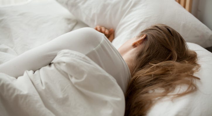 A woman sleeping. A woman sleeping.