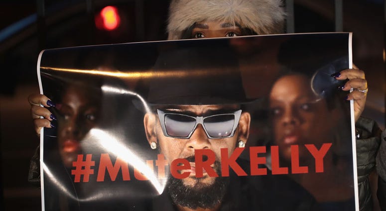 Demonstrators gather near the studio of singer R. Kelly to call for a boycott of his music after allegations of sexual abuse against young girls were raised on the highly-rated Lifetime mini-series "Surviving R. Kelly" on Jan. 9, 2019 in Chicago, Illi Demonstrators gather near the studio of singer R. Kelly to call for a boycott of his music after allegations of sexual abuse against young girls were raised on the highly-rated Lifetime mini-series "Surviving R. Kelly" on Jan. 9, 2019 in Chicago, Illi