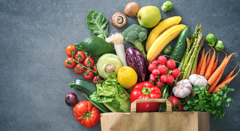 Fruits and vegetables.