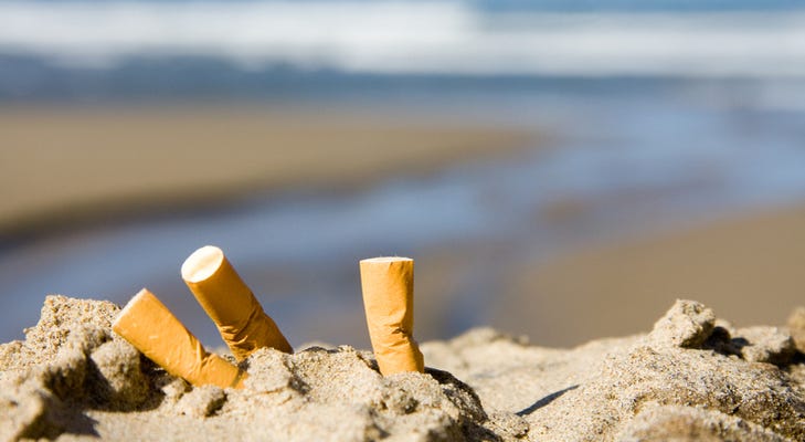 Cigarettes at the beach. Cigarettes at the beach.