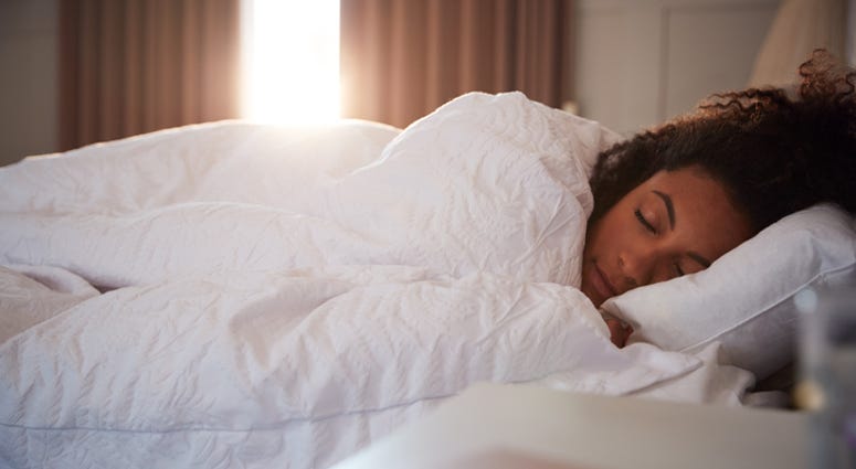 A woman sleeping. A woman sleeping.
