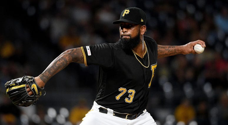 Felipe Vazquez #73 of the Pittsburgh Pirates delivers a pitch in the ninth inning during the game against the St. Louis Cardinals at PNC Park on September 6, 2019 in Pittsburgh, Pennsylvania. Felipe Vazquez #73 of the Pittsburgh Pirates delivers a pitch in the ninth inning during the game against the St. Louis Cardinals at PNC Park on September 6, 2019 in Pittsburgh, Pennsylvania.