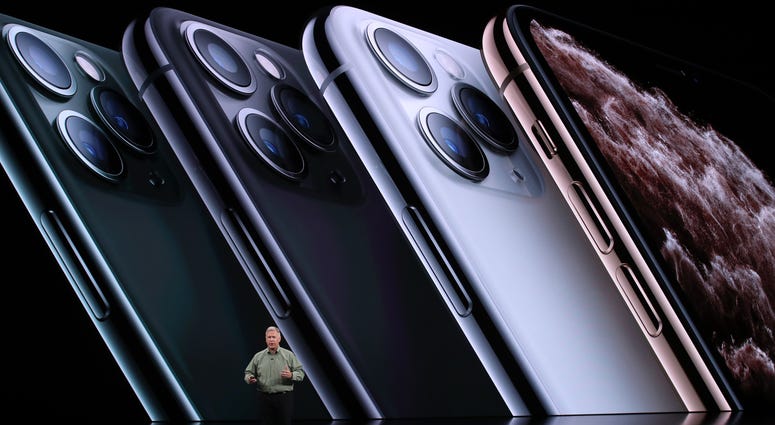Apple's senior vice president of worldwide marketing Phil Schiller talks about the new iPhone 11 Pro during a special event on Sept. 10, 2019 in the Steve Jobs Theater on Apple's Cupertino, California campus. iPhone 11 Pro
