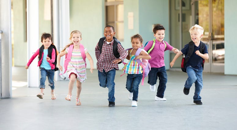 Kids running.