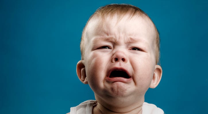A baby crying. A baby crying.