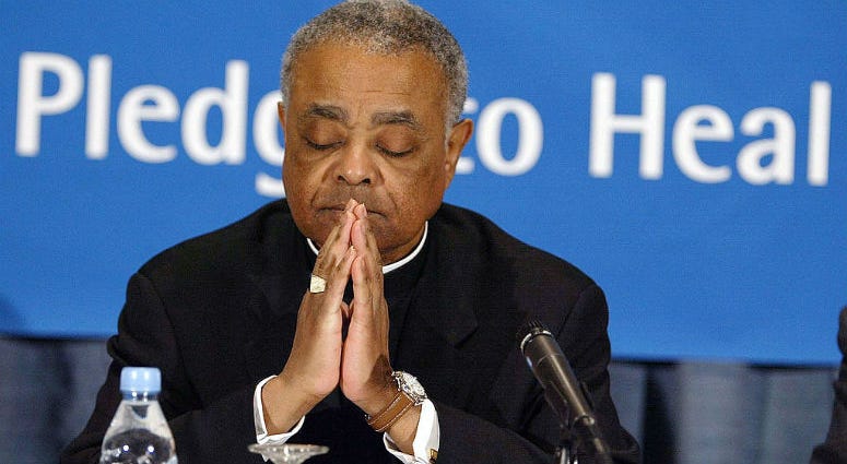 WASHINGTON - JANUARY 6: Bishop Wilton Gregory listens to the results of an audit of 195 U.S. dioceses performed to assess compliance with the 'Charter for the Protection of Children and Young People,' adopted by the Catholic bishops at their meeting in Da The long-time archbishop of Atlanta, Bishop Wilton Gregory, has been tapped by Pope Francis to lead the Archdiocese of Washington.