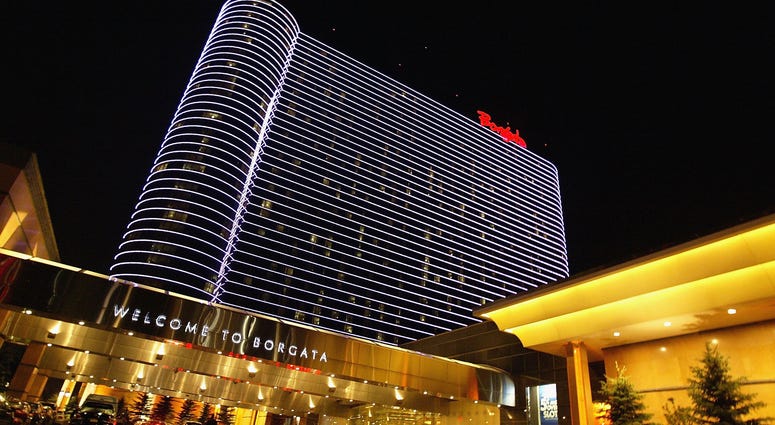 Visitors enter the Borgata Hotel and Casino May 8, 2004 in Atlantic City, New Jersey. Visitors enter the Borgata Hotel and Casino May 8, 2004 in Atlantic City, New Jersey.