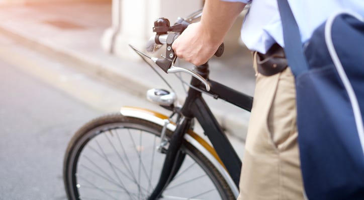 A cyclist. A cyclist.