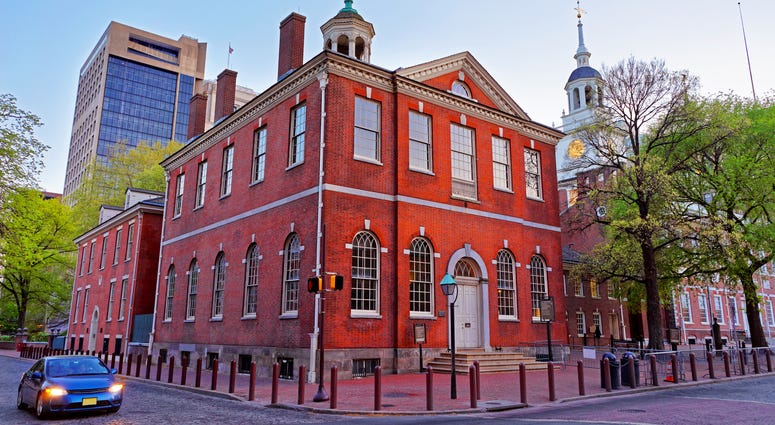 Old City Hall and Independence Hall in Philadelphia, Pennsylvania. Independence Hall