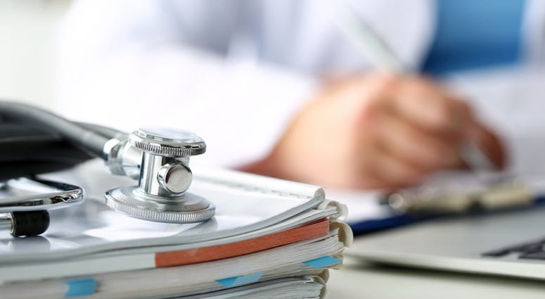 A medical student studying. A medical student studying.