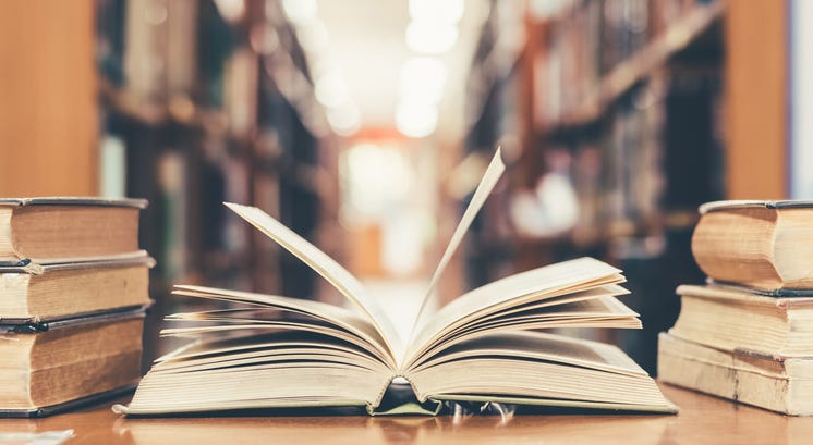 Books in library. Books in library.