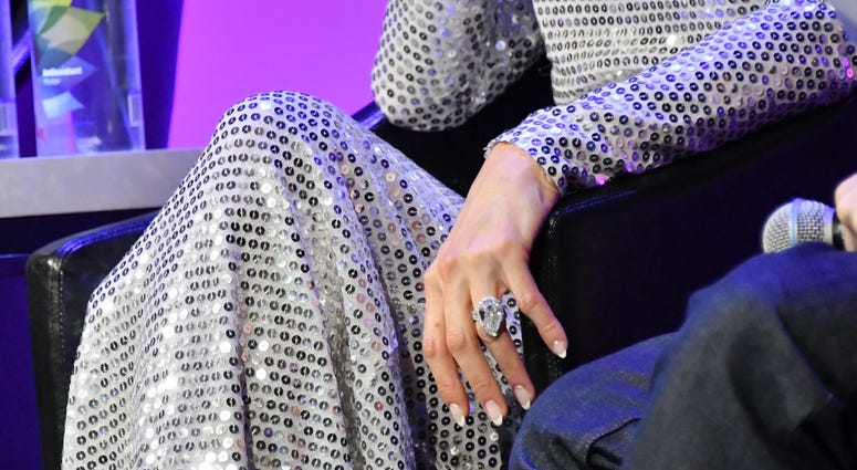 Paris Hilton, fashion detail, speaks onstage at the screening of 'The American Meme' during the 2018 Tribeca Film Festival at Spring Studios on April 27, 2018 in New York City. Paris Hilton, fashion detail, speaks onstage at the screening of 'The American Meme' during the 2018 Tribeca Film Festival at Spring Studios on April 27, 2018 in New York City.