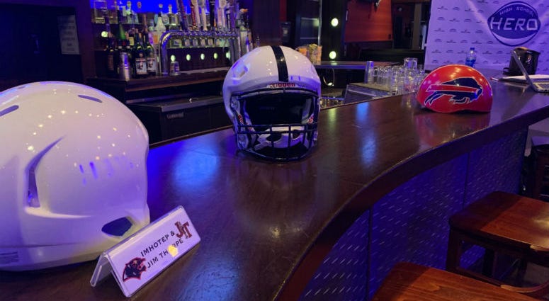 Defend Your Head’s ProTech football helmet. Defend Your Head’s ProTech football helmet.