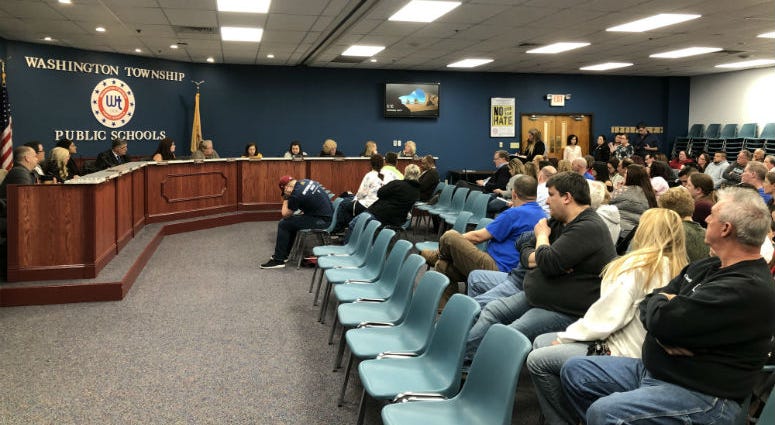 A Washington Township school board meeting addresses safety concerns about low levels of mercury emitting from rubber gym floors at several schools. Low levels of mercury emitting from rubber gym floors at several schools in Washington Township, Gloucester County prompted a special school board meeting to address safety concerns.