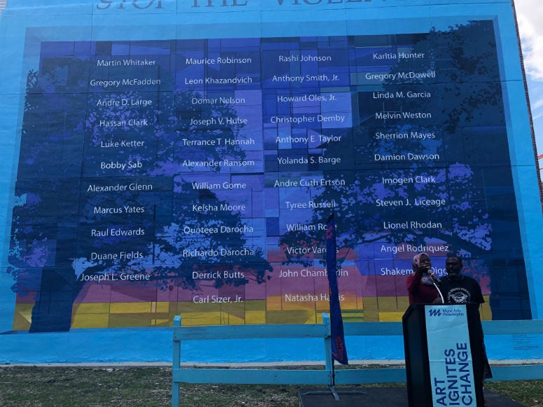 Anti-violence mural.