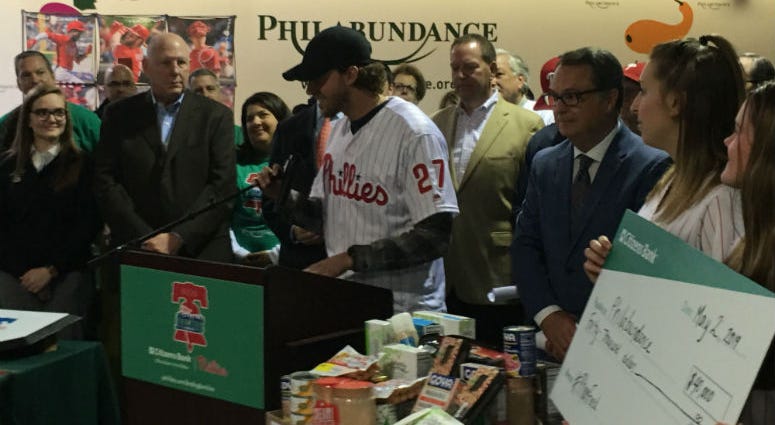 Phillies ace Aaron Nola will be leading the "Phans Feeding Familes" food drive at Citizens Bank Park this summer. Aaron Nola