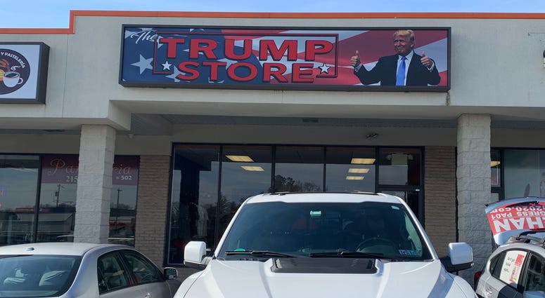 A Donald Trump-themed store in Bucks County is grabbing a lot of attention — and customers — as it sells gear with a focus on the 45th president. A Donald Trump-themed store in Bucks County is grabbing a lot of attention — and customers — as it sells gear with a focus on the 45th president.