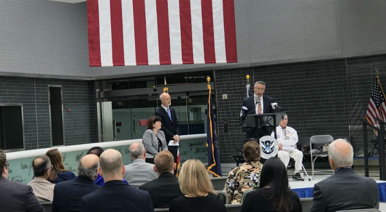 Lou Giaccardo, who survived the 9/11 terrorist attacks, shares his story at Philadelphia International Airport. Lou Giaccardo, who survived the 9/11 terrorist attacks, shares his story at Philadelphia International Airport.