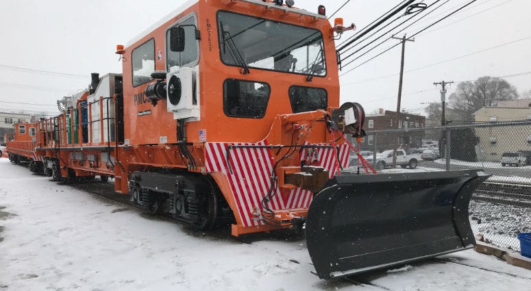 SEPTA's Prime Mover helps keep the Norristown High Speed Line running after a heavy snowfall. SEPTA Prime Mover