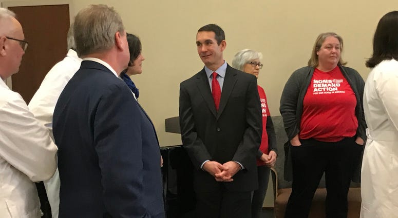 Pennsylvania Auditor General Eugene DePasquale toured Einstein's trauma center, where the emergency room staff sees hundreds of gunshot victims a year. Pennsylvania Auditor General Eugene DePasquale