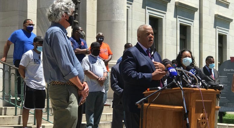 State Sen. Anthony Williams outside the courthouse in Media State Sen. Anthony Williams outside the courthouse in Media