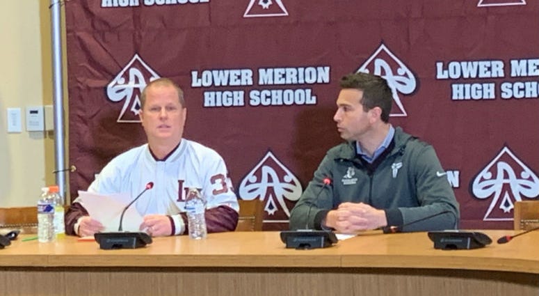 Lower Merion head basketball coach Gregg Downer, left. Lower Merion head basketball coach Gregg Downer.