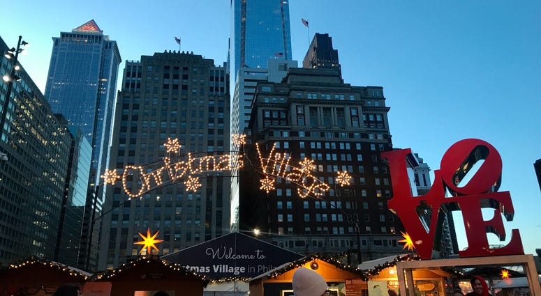 Christmas Village. Christmas Village in Philadelphia.