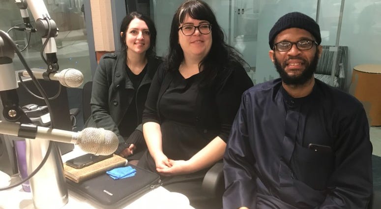 Investigator Joy Zuccarello, Jennifer Merrigan, and Theophalis "Bilaal" Wilson. An investigator, Jennifer Merrigan, and Theophalis "Bilaal" Wilson.