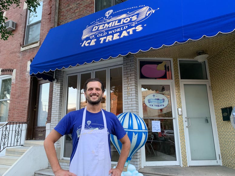 Christopher D’Emilio, owner of D’Emilio’s Old World Ice Treats, opened a storefront on East Passyunk Avenue. D’Emilio’s Old World Ice Treats