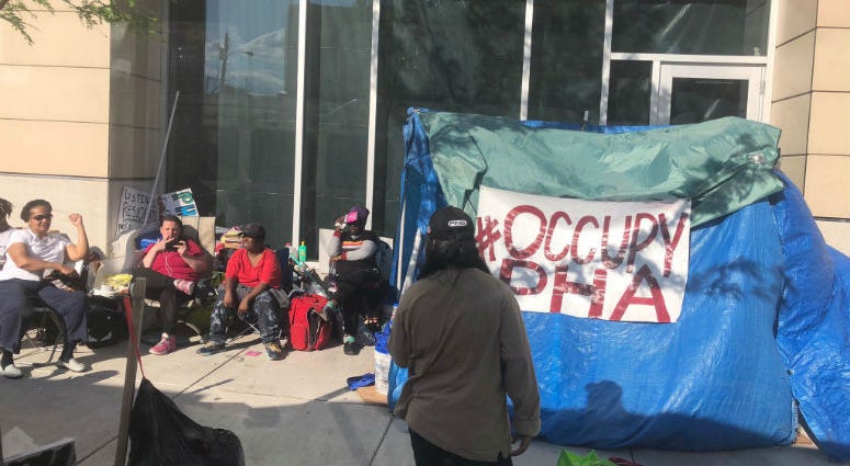 #OccupyPHA protestors at the Philadelphia Housing Authority headquarters. #OccupyPHA protestors at the Philadelphia Housing Authority headquarters.