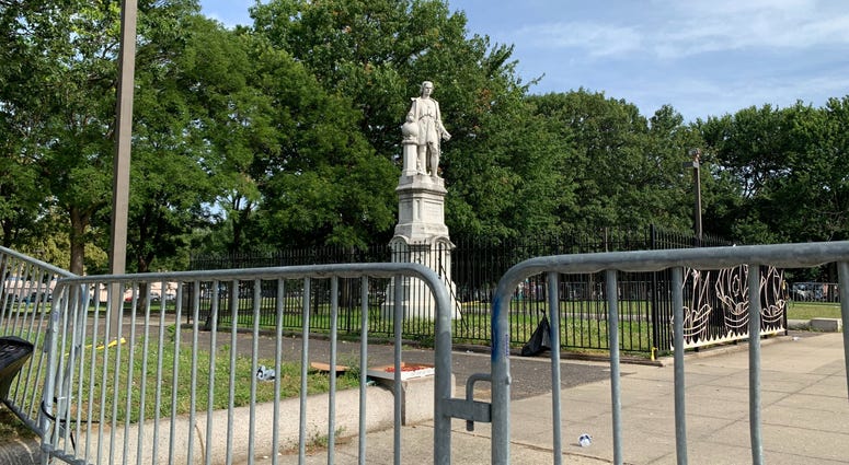 Christopher Columbus statue at Marconi Plaza in South Philadelphia Christopher Columbus statue at Marconi Plaza in South Philadelphia