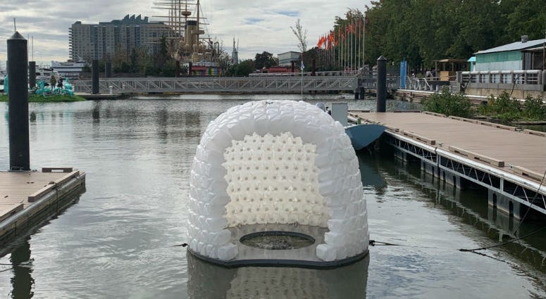 A new temporary exhibit opens Saturday in the Delaware River outside the Independence Seaport Museum. A new temporary exhibit opens Saturday in the Delaware River outside the Independence Seaport Museum.